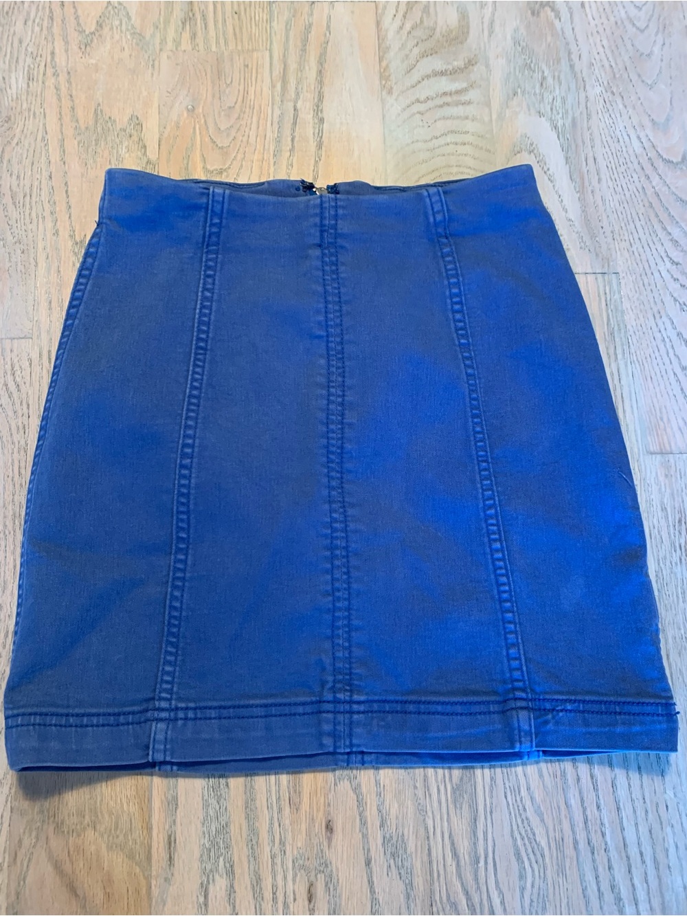 Free People Blue Denim Mini Skirt - Classic Panel Seam Design